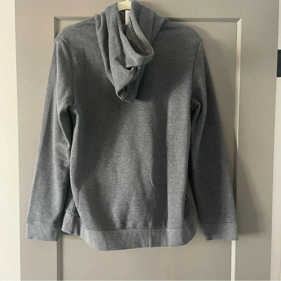 Adidas Essentials Logo Fleece Hoodie Gray/Light Blue Size Large - NWOT - Picture 7 of 10